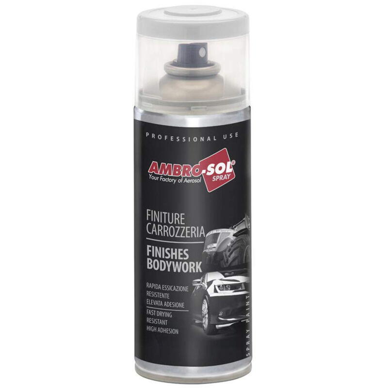 foto del prodotto ambro sol smalto spray finiture carrozzeria finitura fascioni paraurti spoilers 400 ml ambrosol grigio chiaro goffrato