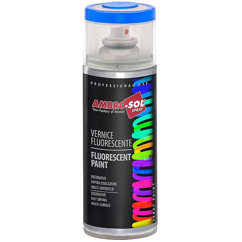 foto del prodotto ambro sol smalto spray vernice effetto fluorescente 400 ml ambrosol blu