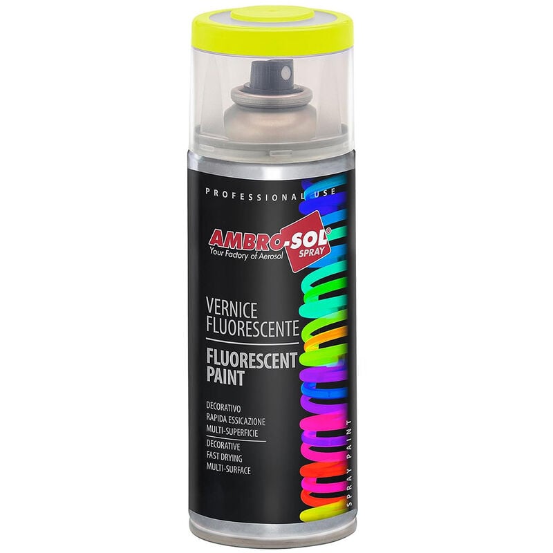 foto del prodotto ambro sol smalto spray vernice effetto fluorescente 400 ml ambrosol giallo