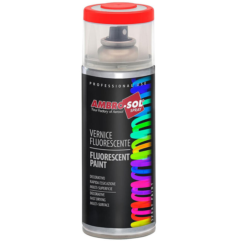 foto del prodotto ambro sol smalto spray vernice effetto fluorescente 400 ml ambrosol rosso