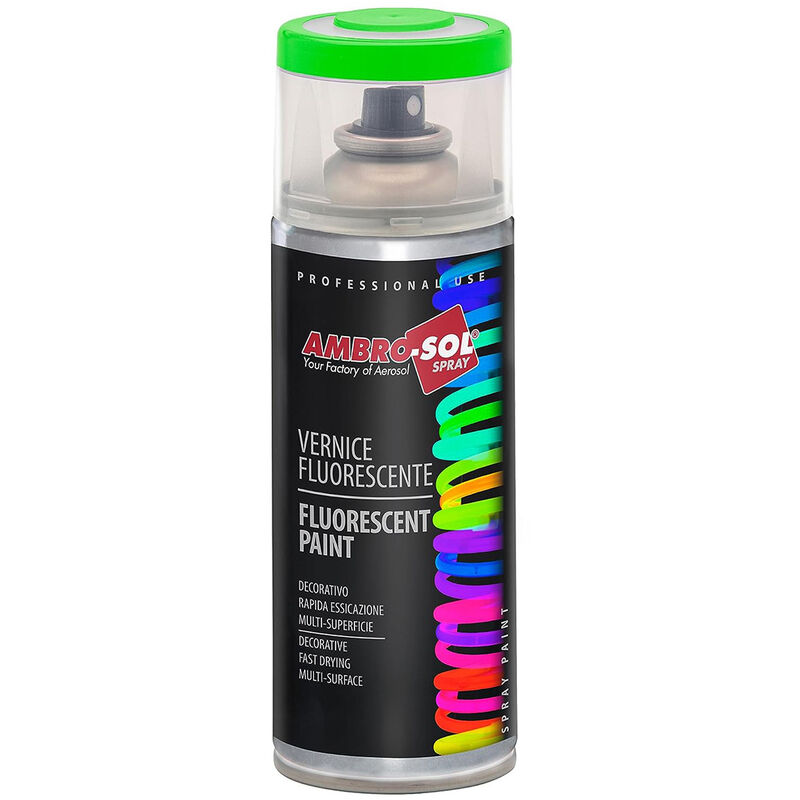 foto del prodotto ambro sol smalto spray vernice effetto fluorescente 400 ml ambrosol verde
