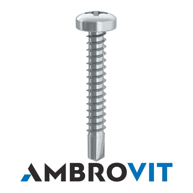 foto del prodotto ambrovit - vite autoperforante tc cava ph in acciaio zincato bianco - mm.4,8x22