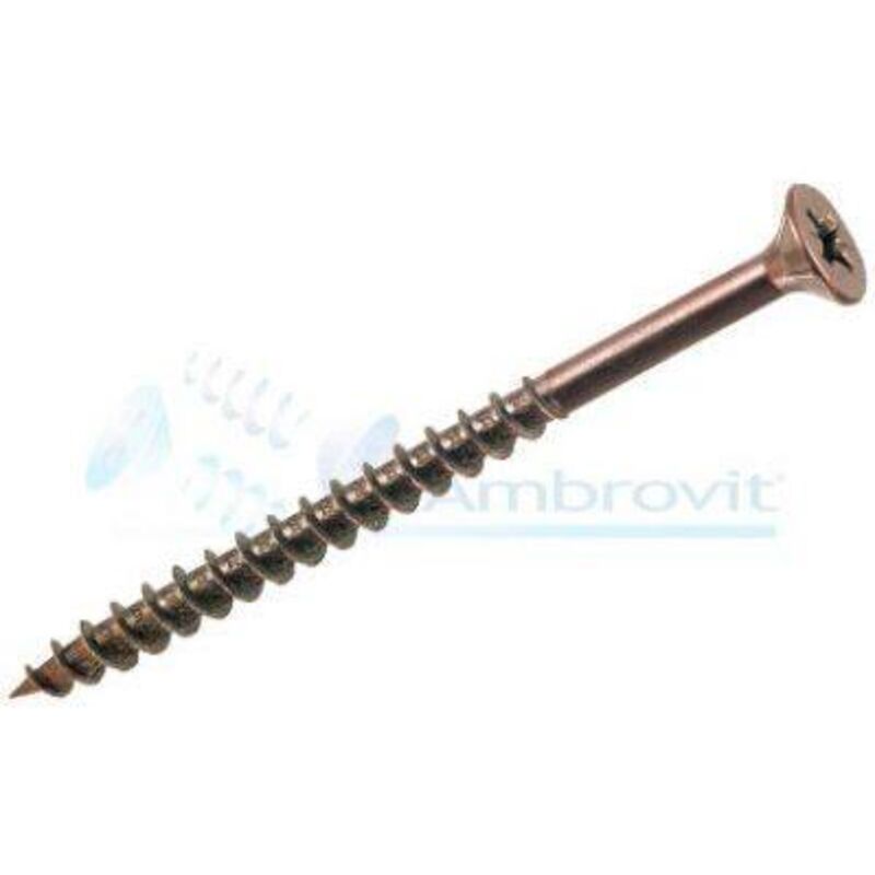 foto del prodotto ambrovit - vite truciolare tsp cava pz parzialmente filettata in acciaio bronzato - mm.4,0x60