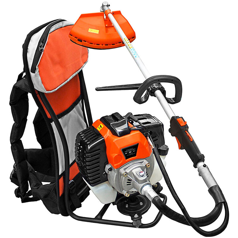 foto del prodotto amc decespugliatore zaino a scoppio 2 tempi 52 cc con doppio disco e kit accessori
