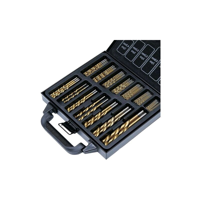foto del prodotto amc set punte da trapano da 99 pezzi hss metallo rivestimento titanio valigetta