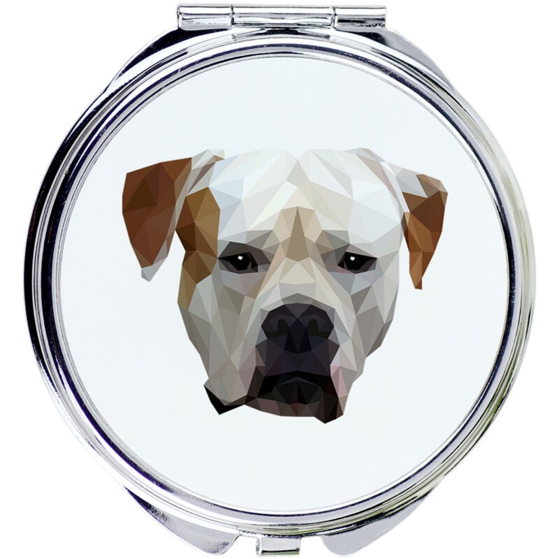 foto del prodotto american bulldog specchio con foto e scritta geometrica di art dog