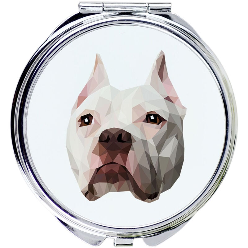 foto del prodotto american pit bull terrier, pit bull, american pit bull terrier, pitbul, apbt - specchio con foto e scritta geometrica di art-dog
