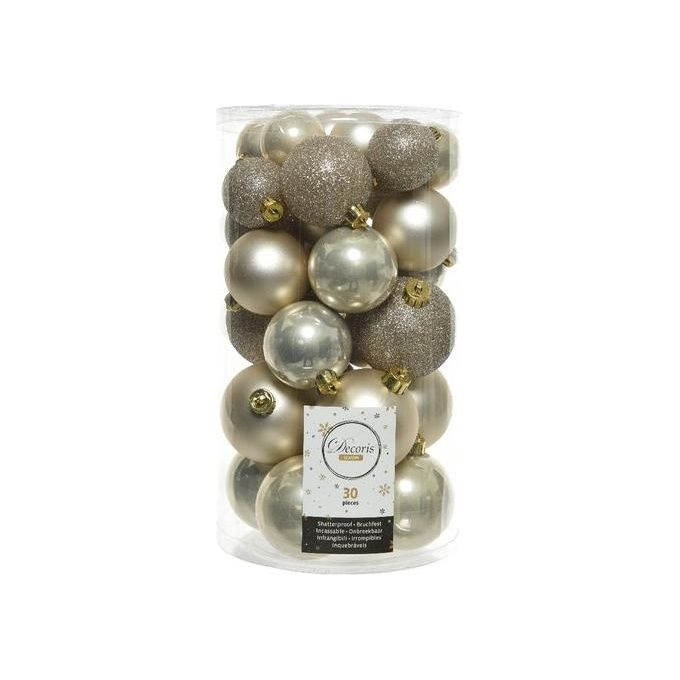 foto del prodotto amicasa cilindro 30 sfere mix pearl addobbi di natale per decorazioni festive casa e arredamento