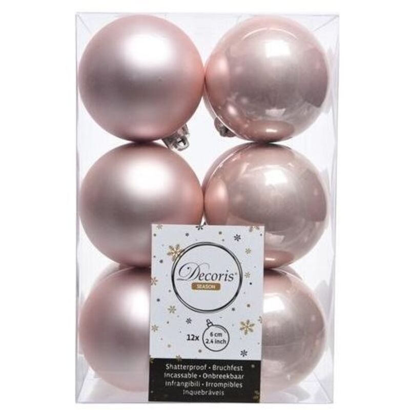 foto del prodotto amicasa confezione 12 sfere 60mm blush pink