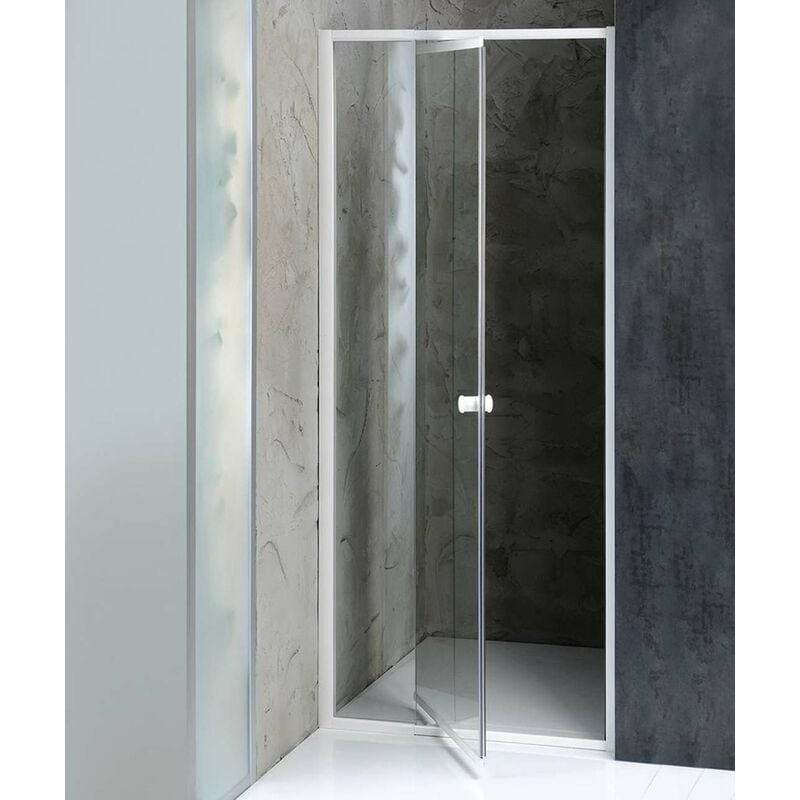 foto del prodotto amico anta doccia a soffietto 82 100x185 cm, vetro trasparente g80 aqualine
