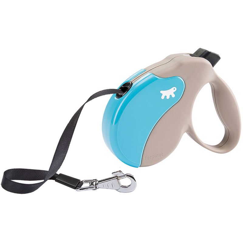 foto del prodotto amigo tape guinzaglio allungabile con fettuccia estensibile. 4 misure, vasta gamma colori.. variante l misure 16 x 3.8 x h 15 cm azzurro