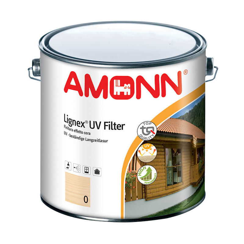 foto del prodotto amonn finitura brillante per legno 2,5 lt lignex uv filter incolore