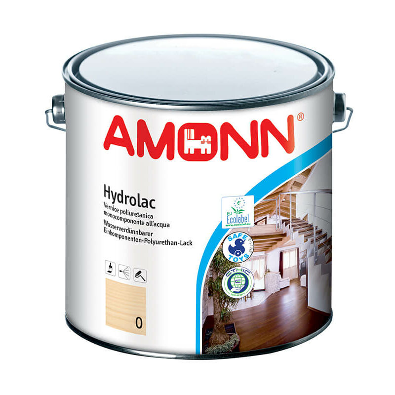foto del prodotto amonn hydrolac 2,5 litri lucida trasparente incolore 0 vernice per legno