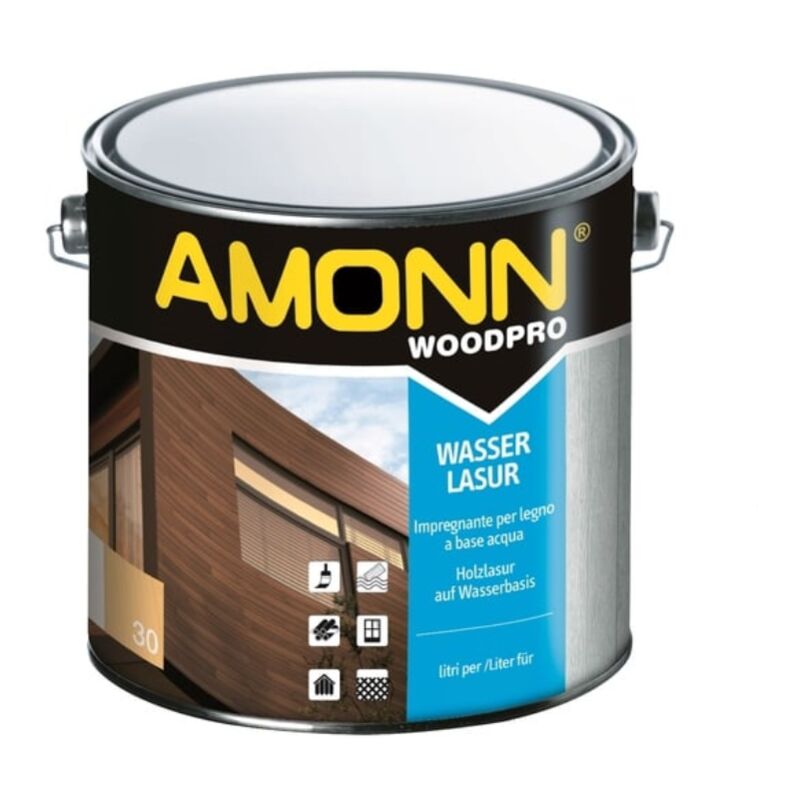 foto del prodotto amonn impregnante a base acqua per legno wasserlasur 04 noce 5 lt
