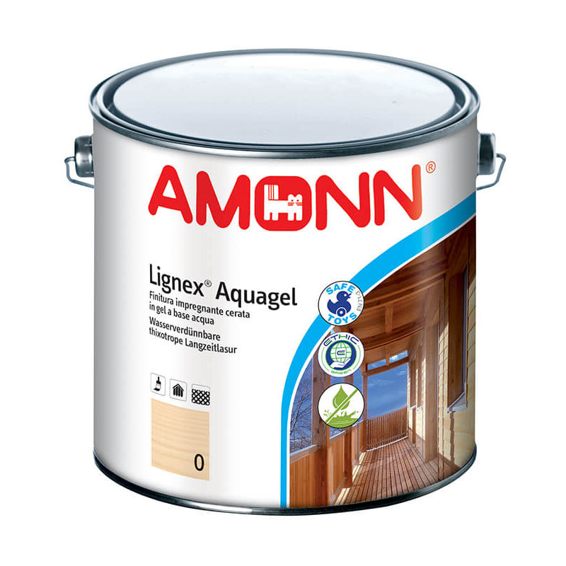 foto del prodotto amonn lignex aquagel 51 finitura impregnante cerata in gel bianco trasparente lt 5
