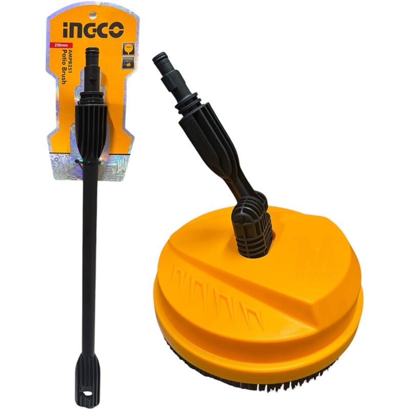 foto del prodotto ampb251 spazzola lavapavimenti rotante per idropulitrice 25cm con prolunga ingco