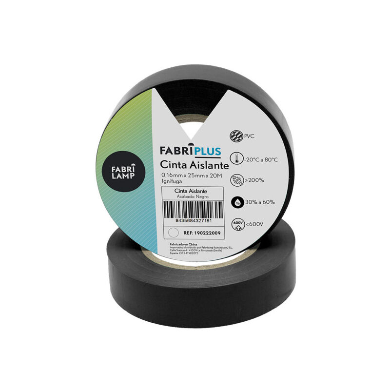 foto del prodotto ampio rotolo di nastro elettrico in pvc nero 25mmx20m per elettricista flessibile e resistente