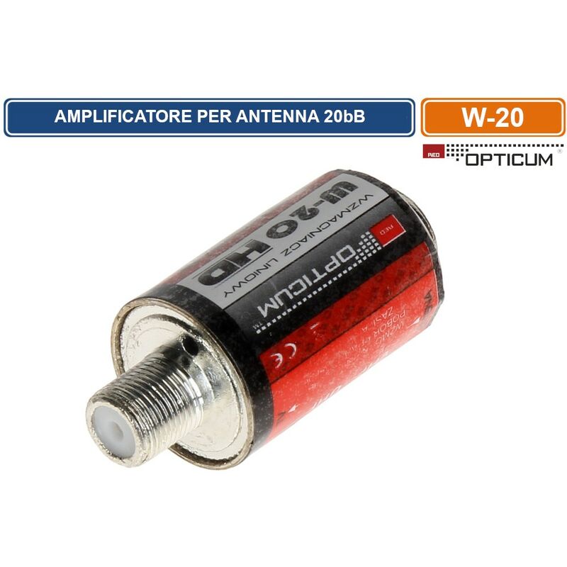 foto del prodotto amplificatore per antenna opticum 20db frequenze da 5mhz a 860mhz filtro lte gsm incorporato