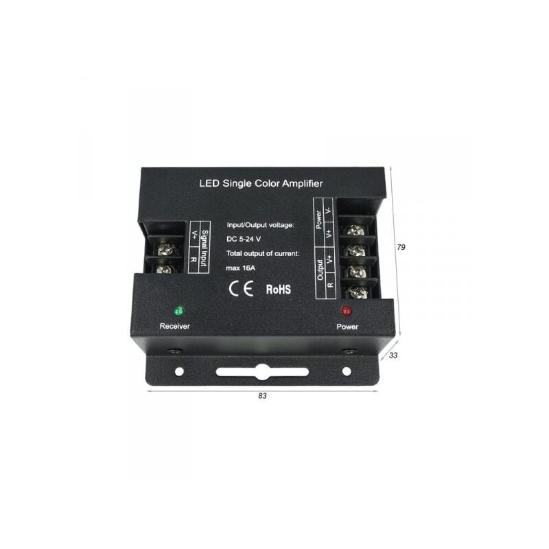 foto del prodotto amplificatore pwm high speed power amplifier per striscia bobina led 5v 12v 24v 16a mono colore 1 canale ap101