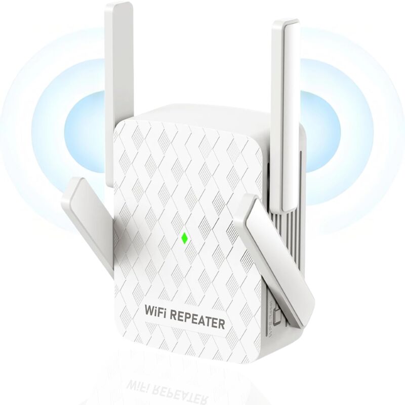 foto del prodotto amplificatore wifi pi veloce del 2024, copertura domestica fino a 10.000 piedi quadrati, 35 dispositivi, ripetitore internet wireless da 1200 mbps