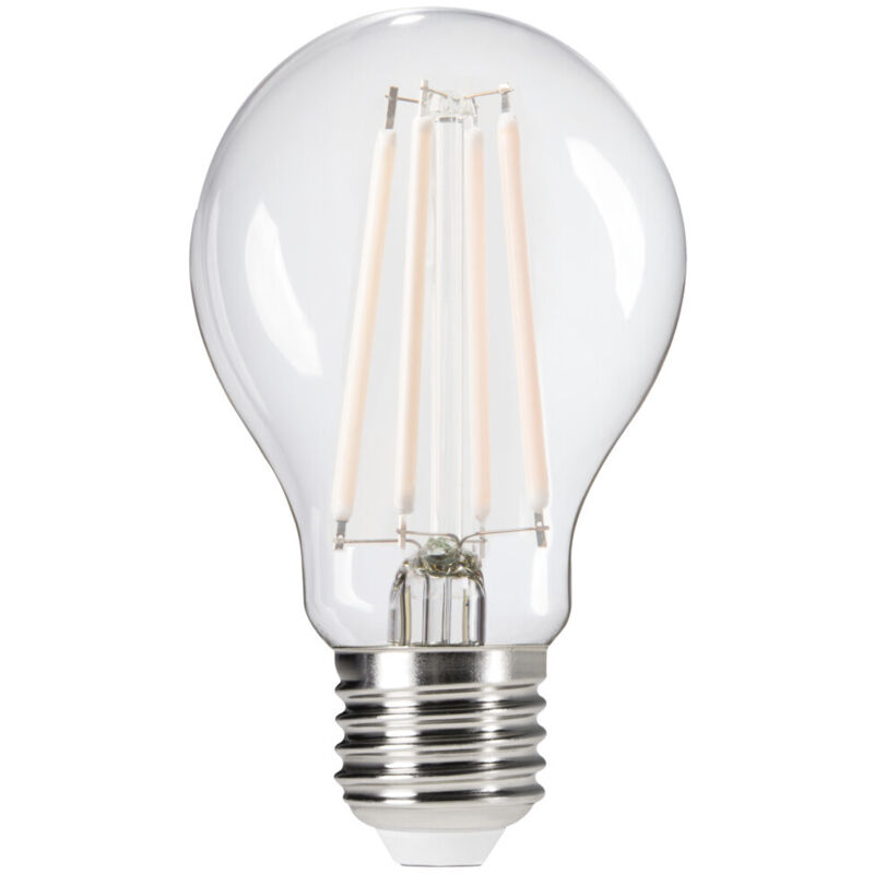 foto del prodotto ampola led filamento a60 e27 8, 8,5w bianco caldo vetro trasparente