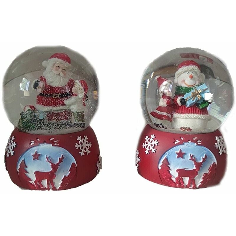foto del prodotto ampolla palla neve sfera da collezione in vetro di natale globo con babbo natale pupazzo addobbi decorazioni natalizie decoro ampolla con pupazzo