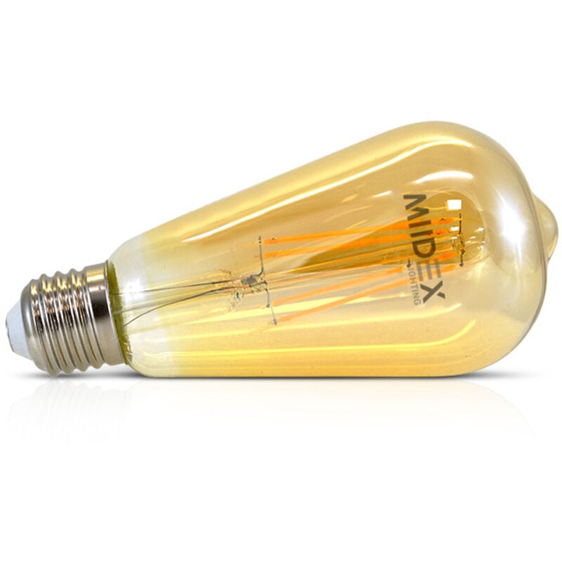 foto del prodotto ampolle e27 filament st64 2700k bianco caldo - 4w - finitura dorata