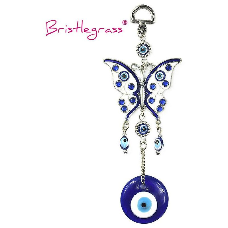 foto del prodotto amuleti a forma di farfalla con strass blu turchi amuleti portafortuna ciondolo da appendere alla parete decorazione regalo per la protezione della