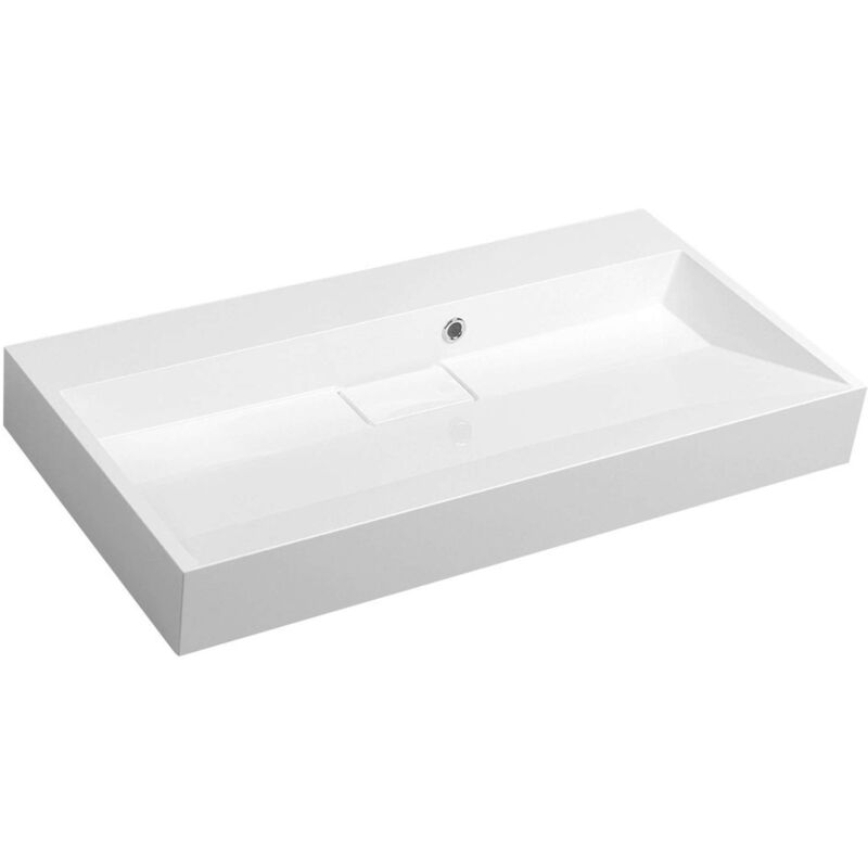 foto del prodotto amur lavabo 90x46 cm, senza foro per miscelatore, bianco 55032 0 sapho