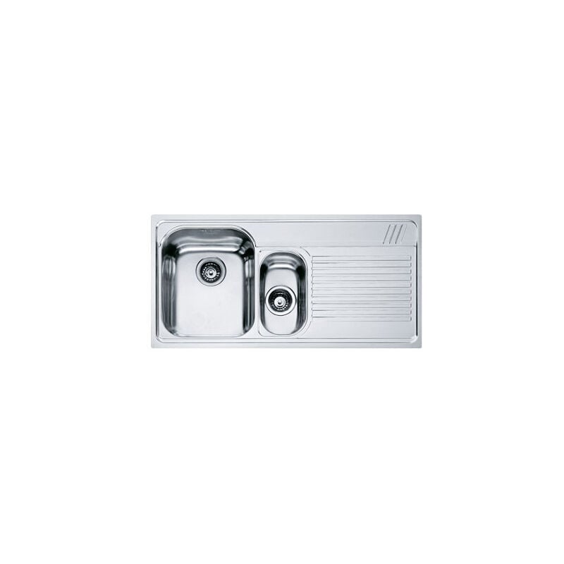 foto del prodotto amx 651. colore del prodotto acciaio inox, numero di vasche per lavello 2 ciotole, dimensioni prima vasca lxl 340 x 400 mm. larghezza 1000 mm,