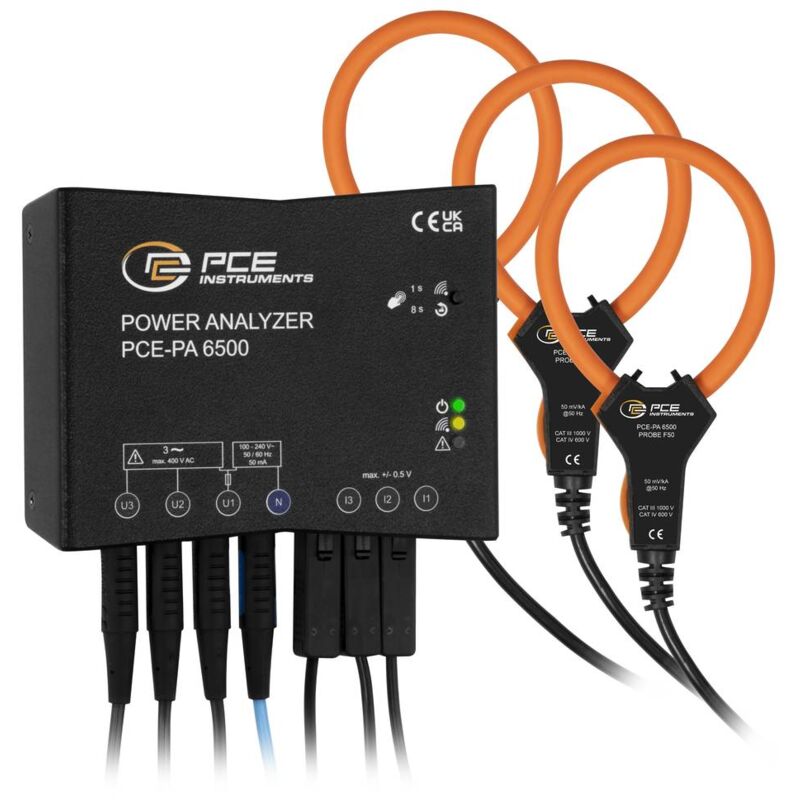 foto del prodotto analizzatore di rete 3 fasi, 1 fase con funzione logger, con pinza, misurazioni online, misurazioni di pce instruments