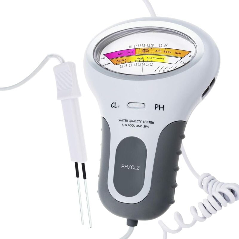 foto del prodotto analizzatore portatile per analisi della qualità dell'acqua, misuratore di cloro e ph, tester per piscine, monitoraggio e analisi - sollbry