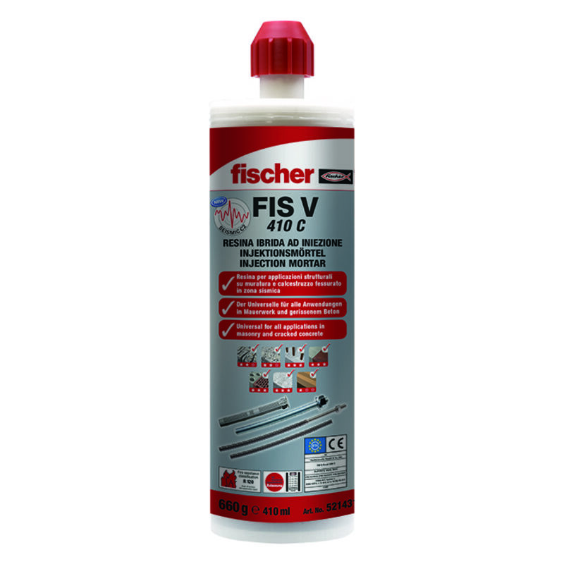 foto del prodotto ancorante chimico fis v 410 c resina full hybrid cls fessurato sismico c1 c2