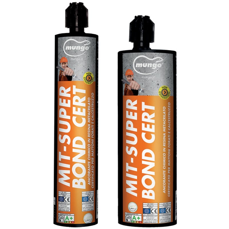 foto del prodotto ancorante chimico in resina metacrilato certificato mit super bond mungo, 420ml 