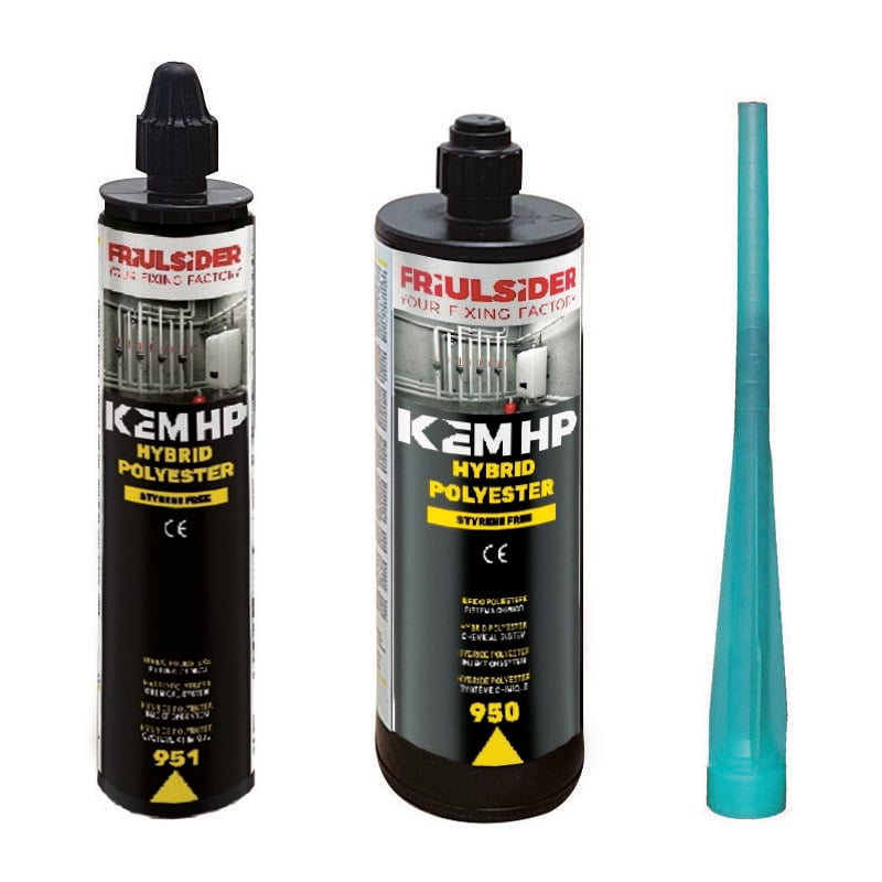 foto del prodotto ancorante chimico resina poliestere kem hp hybrid ml.300 in cartuccia