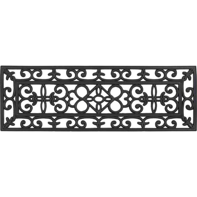 foto del prodotto andiamo - zerbino rigoletto, facile da pulire, esterno resistente alle intemperie, in gomma antiscivolo, 25 x 75 cm, nero