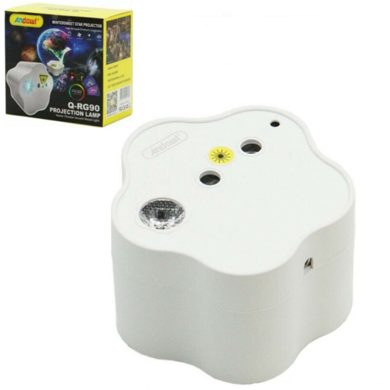 foto del prodotto andowl proiettore stella wintersweet led rgb con telecomando cielo stellato casa q rg90 