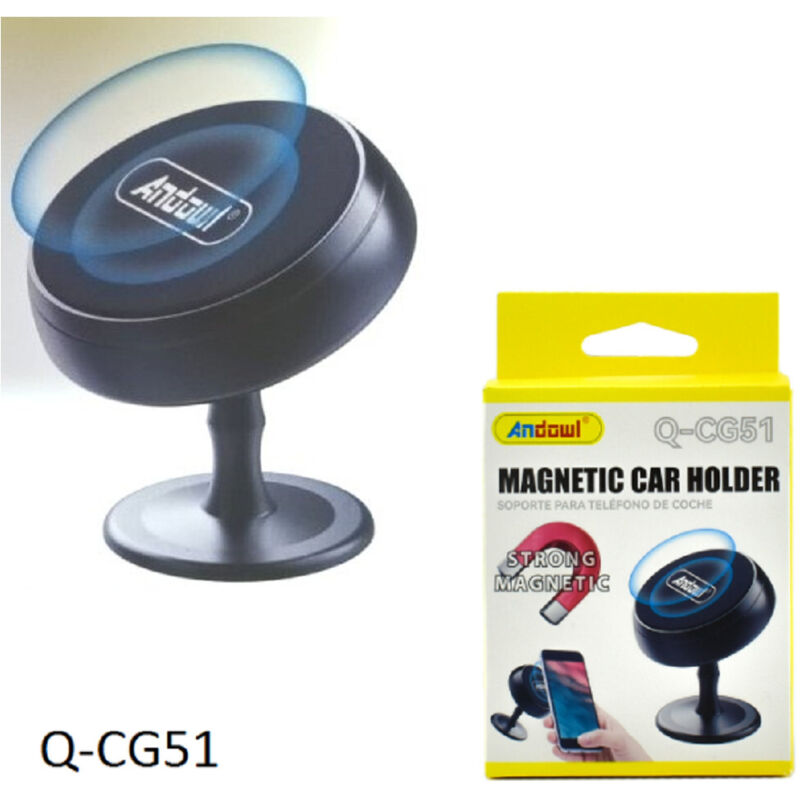 foto del prodotto andowl - supporto magnetico porta cellulare da auto per smartphone gps autoadesivo q-cg51 -