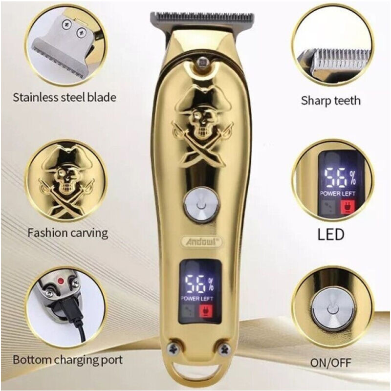 foto del prodotto andowl taglia capelli professionale rasoio elettrico regola barba 3 pettini usb q tf53 