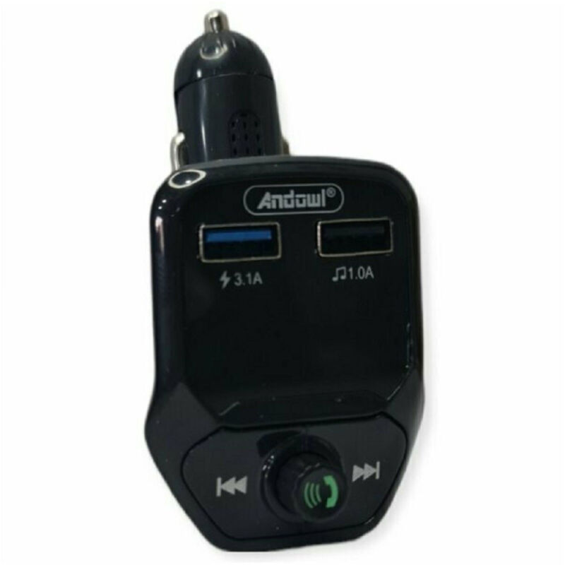 foto del prodotto andowl trasmettitore fm vivavoce wireless per auto q c66 caricatore musicale doppio usb 