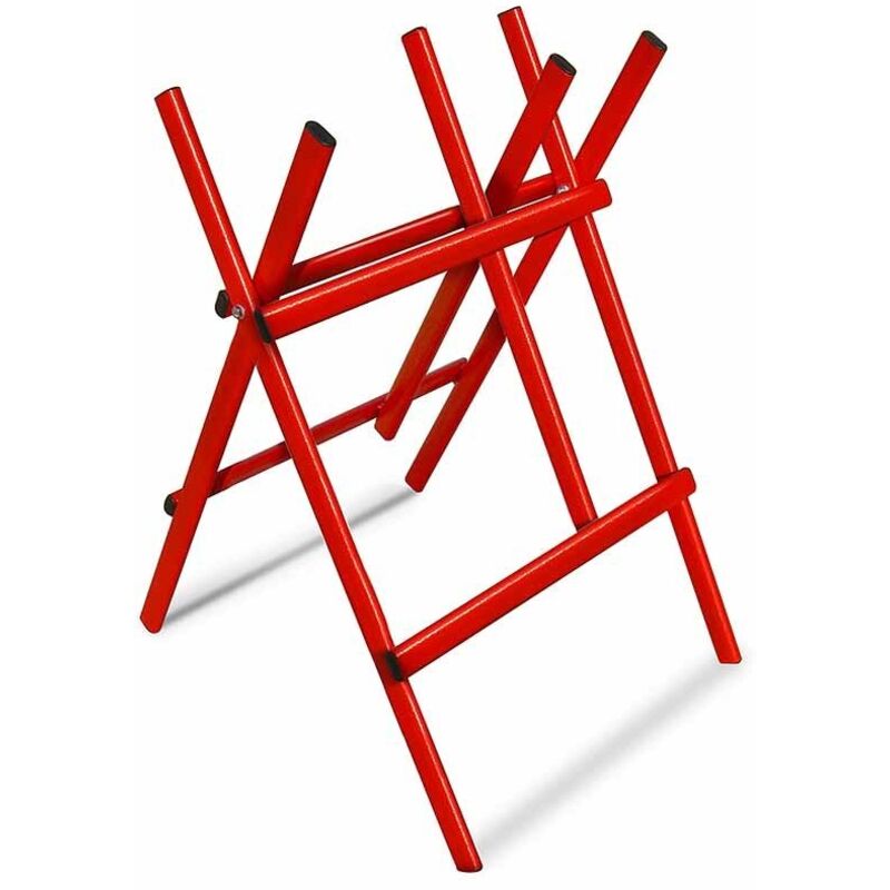 foto del prodotto andrys cavalletto taglia tronchi pieghevole, con viterie e tappi in pvc, in acciaio verniciato a polvere, 80 x 60 x 100 cm, colore rosso