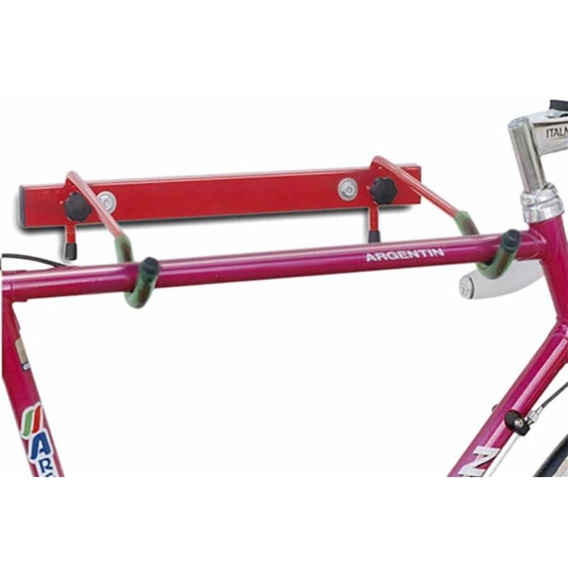 foto del prodotto andrys porta biciclette a parete salvaspazio pieghevole, in acciaio verniciato rosso, 45 x 7 x 8 cm, colore rosso, 1 posto, 2 braccia pieghevoli