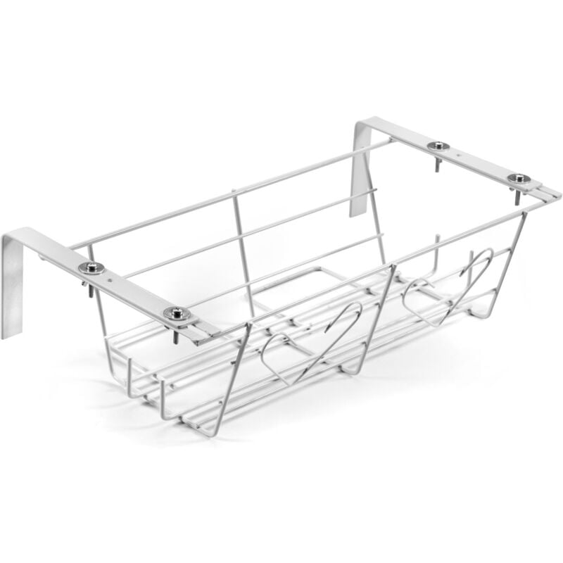 foto del prodotto andrys porta vaso in tondino, con struttura regolabile, verniciato, colore bianco, 60 x 35 x 25 cm colore bianco dimensioni l 60 cm