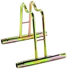 foto del prodotto andrys rastrelliera porta biciclette 1 posto alto, con confica per collegare i porta biciclette, anche per bici con freno a disco, zincato a freddo, colore tropical oro, 38.5 x 42 x 26 cm