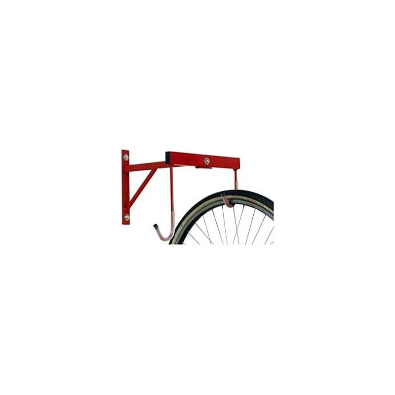 foto del prodotto andrys rastrelliera porta biciclette a parete 2 posti, con staffa di fissaggio e tubo per reggere la bici, smontabile, in acciaio, verniciato