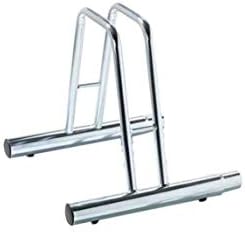 foto del prodotto andrys rastrelliera porta biciclette a terra, permette di incastrare altri porta biciclette uguali, con tappi in pvc neri, in acciaio zincato a
