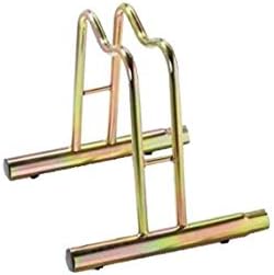 foto del prodotto andrys rastrelliera porta biciclette a terra, permette di incastrare altri porta biciclette uguali, con tappi in pvc neri, in acciaio zincato a