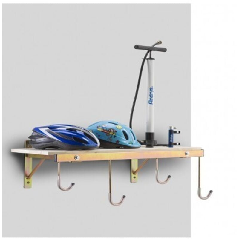 foto del prodotto andrys srl andrys porta biciclette con mensola a parete da esterni e interni, con tappi e viti, in acciaio zincato, 30 x 126 x 37 cm, colore