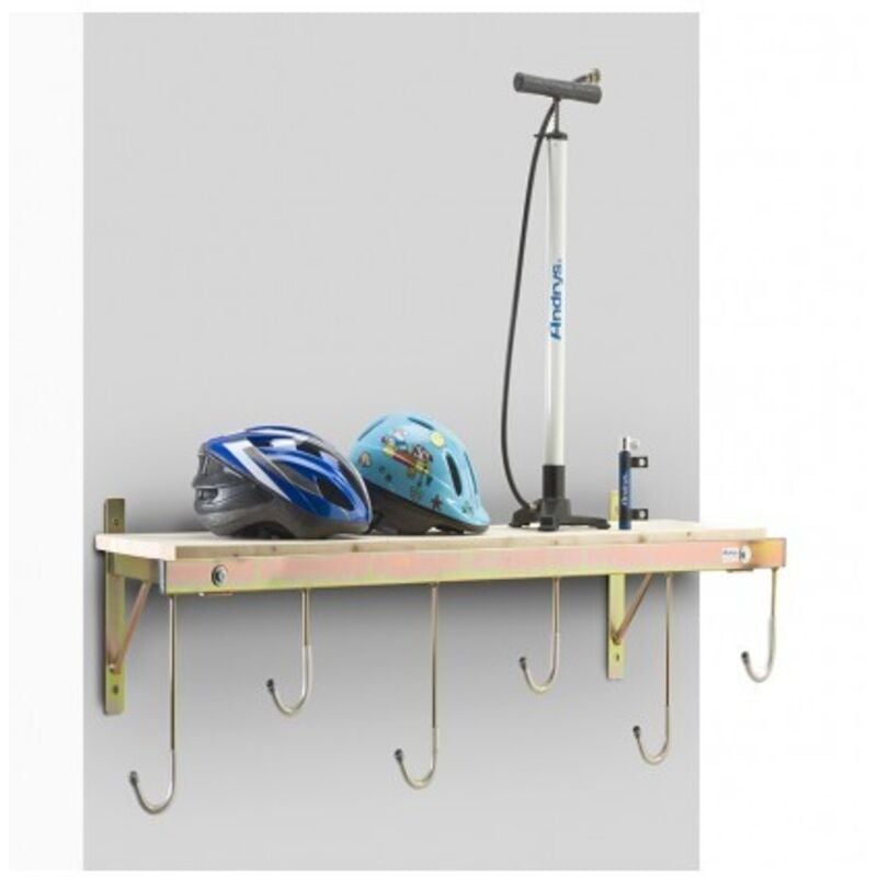 foto del prodotto andrys srl andrys porta biciclette con mensola a parete da esterni e interni, con tappi e viti, in acciaio zincato, 30 x 126 x 37 cm, colore