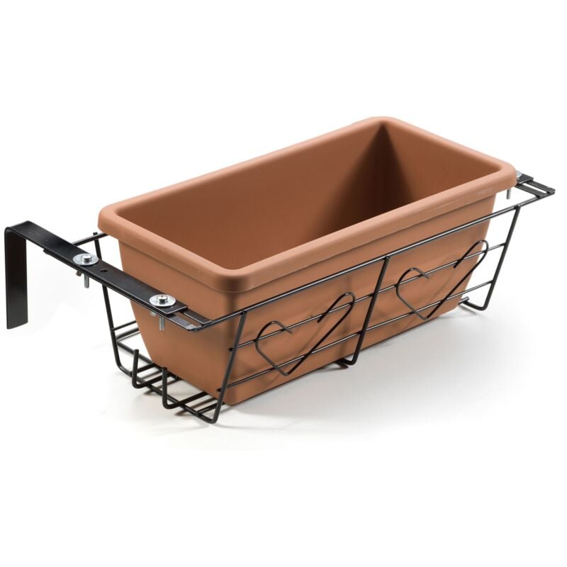 foto del prodotto andrys srl - andrys - porta vaso in tondino, con struttura regolabile, verniciato, colore nero, 60 x 35 x 25 cm - colore nero - dimensioni l 40 cm